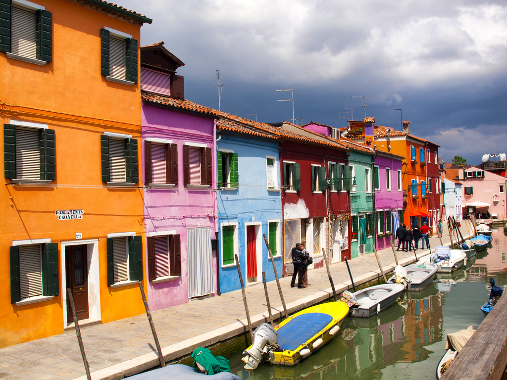 Case colorate di Burano, isola della laguna di Venezia